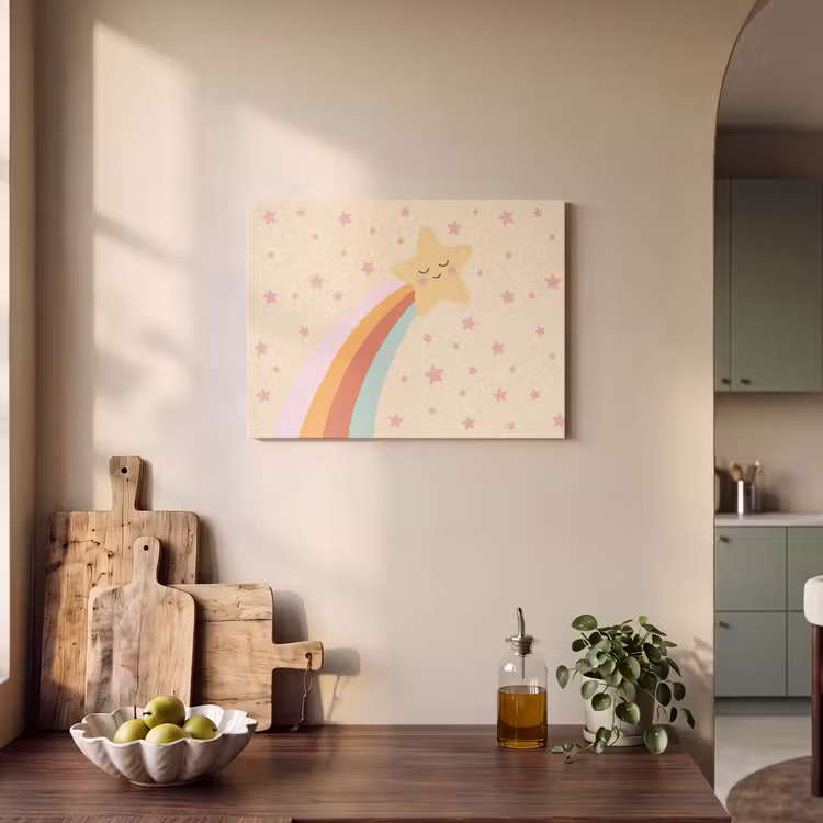Akustikbild - Stern – Regenbogen – Nacht – Illustration – Pastell — 4