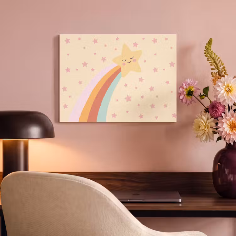 Akustikbild - Stern – Regenbogen – Nacht – Illustration – Pastell — 6