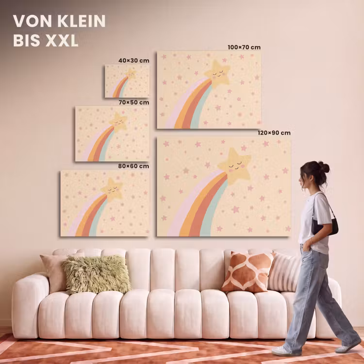Akustikbild - Stern – Regenbogen – Nacht – Illustration – Pastell — 7