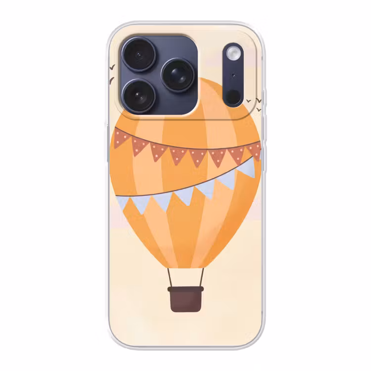 Handyhülle - Heißluftballon – Girlanden – Abenteuer – Illustration – Orange — 1