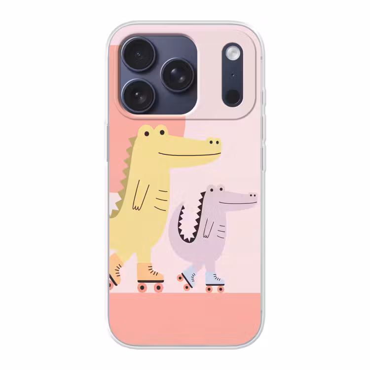 Handyhülle - Tiere – Skaten – Illustration – Verspielt – Rosa — 1