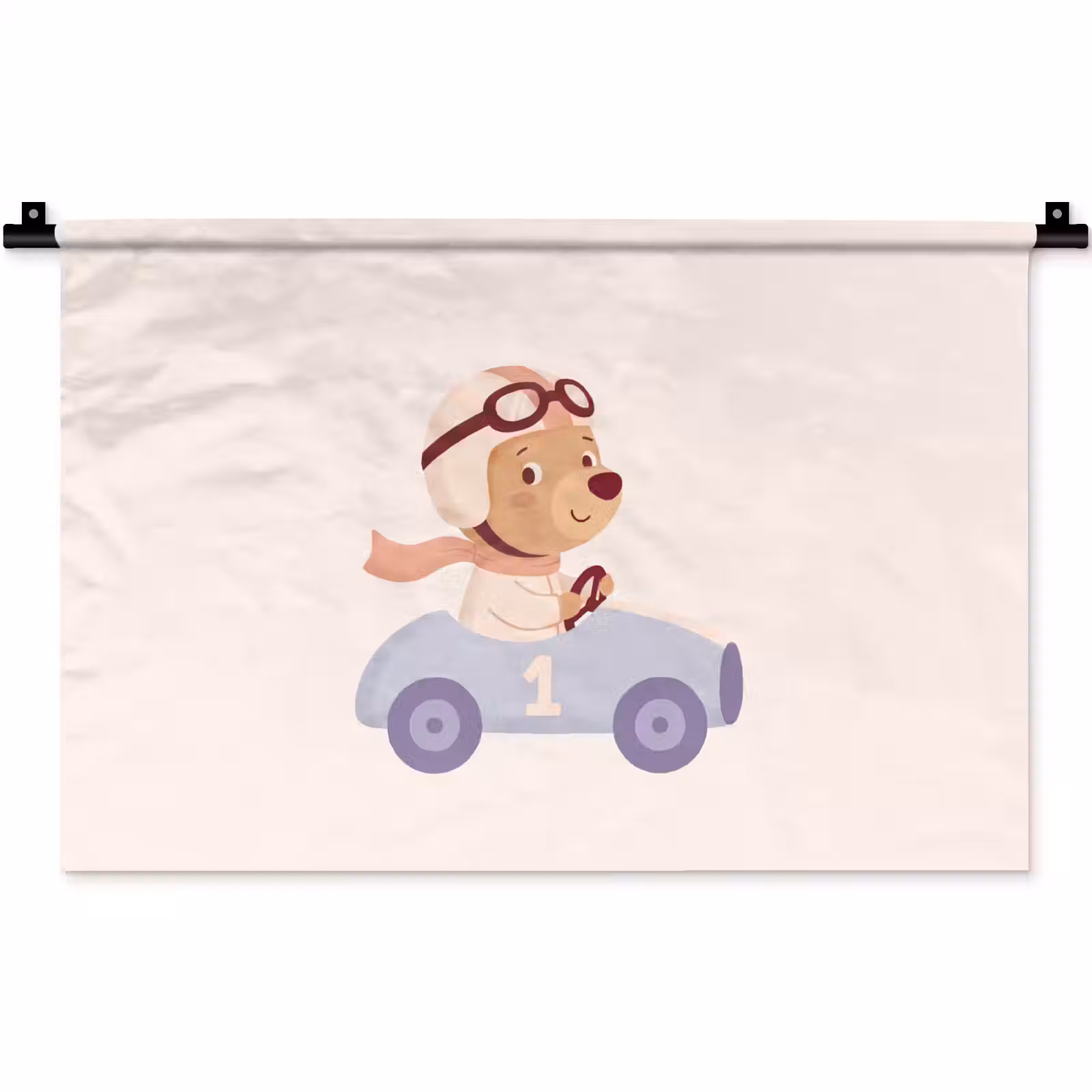 Wandteppich - Bär – Auto – Kinderzimmer – Cartoon – Verspielt — 1