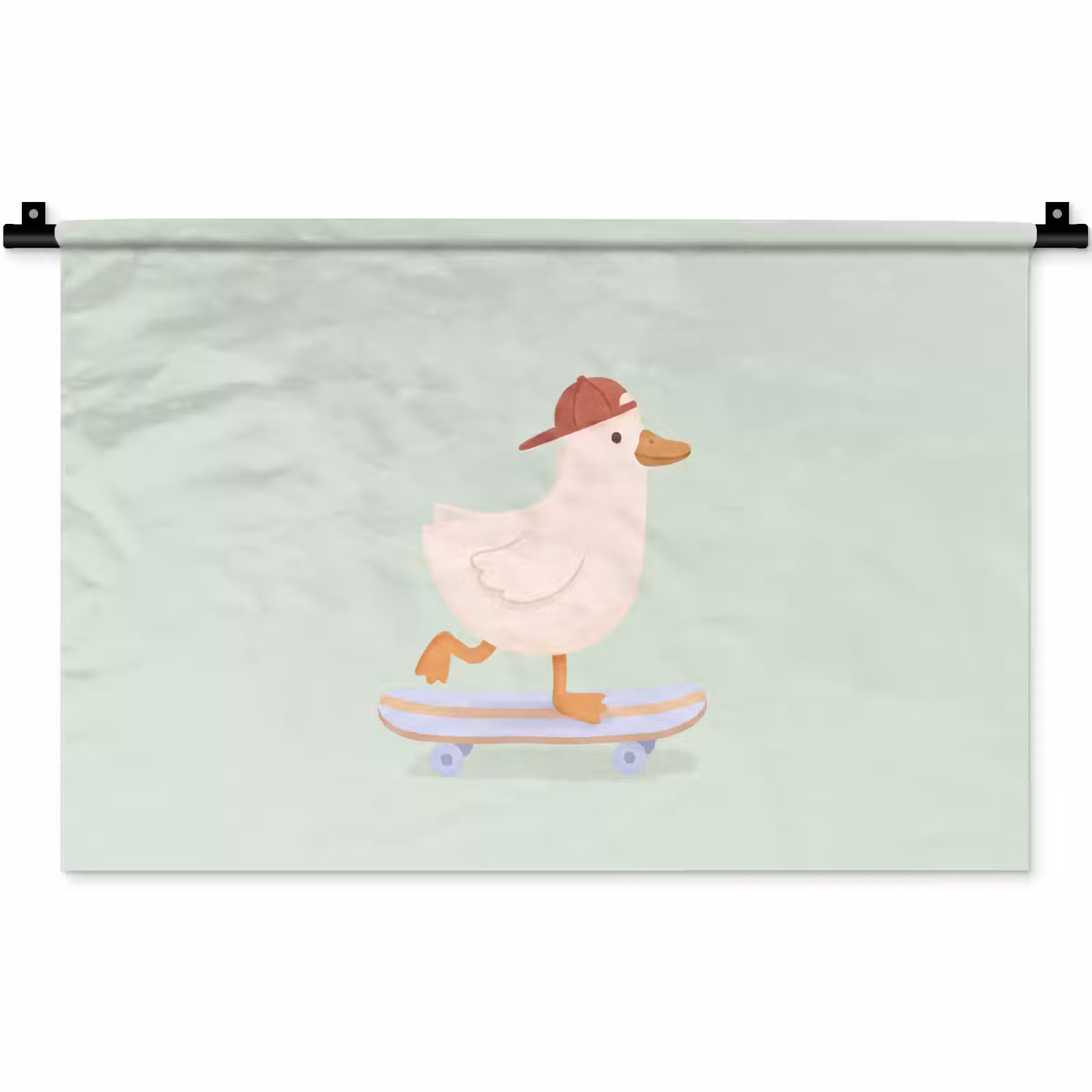 Wandteppich - Vogel – Skateboard – Tiere – Cartoon – Verspielt — 1
