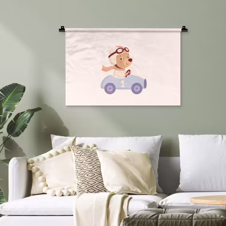Wandteppich - Bär – Auto – Kinderzimmer – Cartoon – Verspielt — 4
