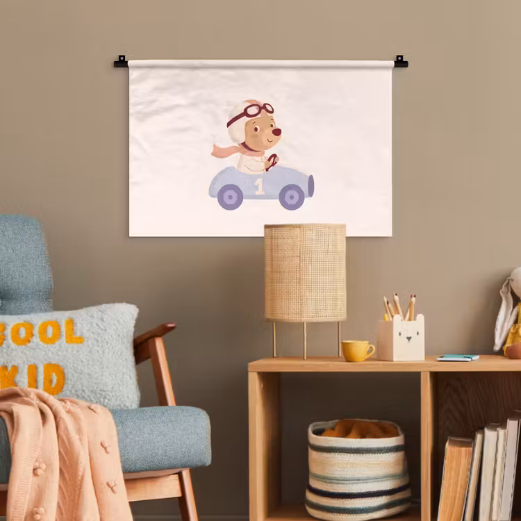 Wandteppich - Bär – Auto – Kinderzimmer – Cartoon – Verspielt — 5