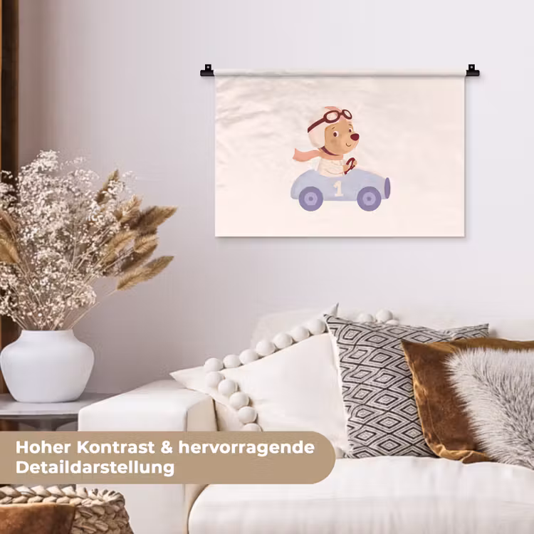 Wandteppich - Bär – Auto – Kinderzimmer – Cartoon – Verspielt — 6