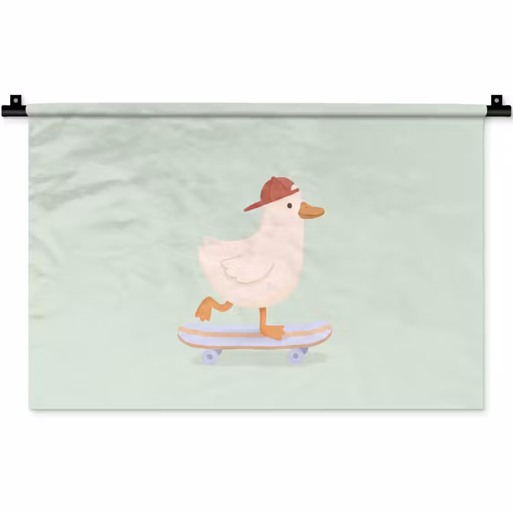 Wandteppich - Vogel – Skateboard – Tiere – Cartoon – Verspielt — 1