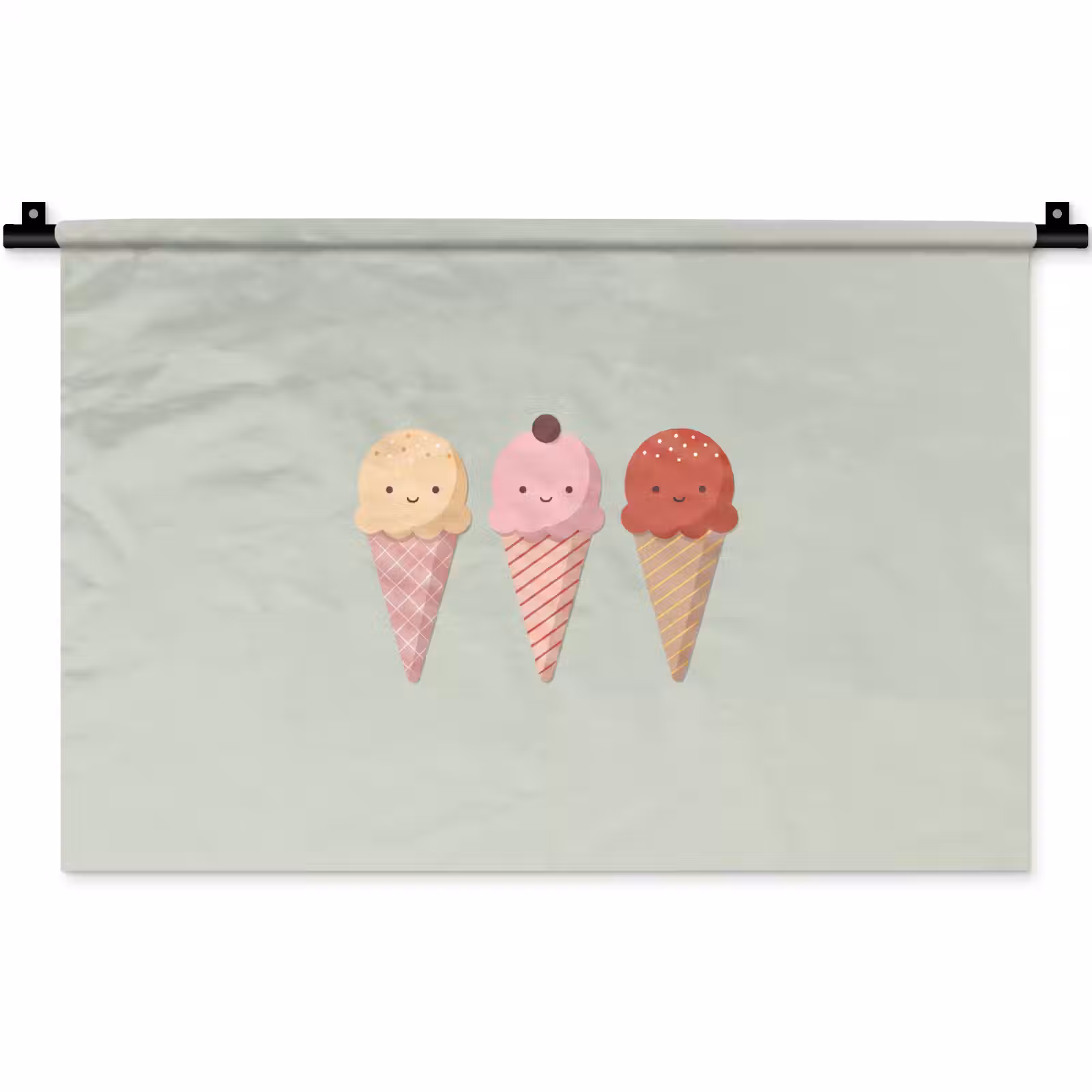 Wandteppich - Eis – Eistüten – Essen – Illustration – Fröhlich — 1