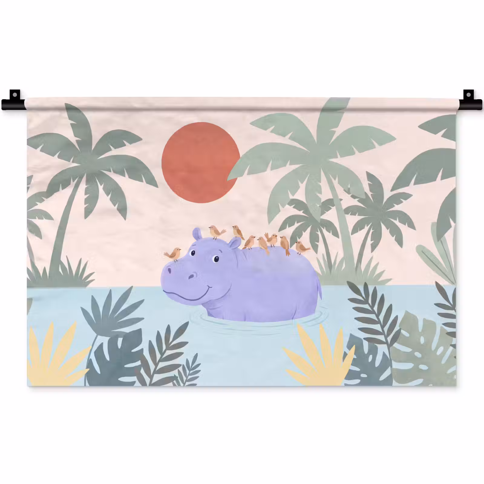 Wandteppich - Tiere – Vogel – Wasser – Natur – Illustration — 1