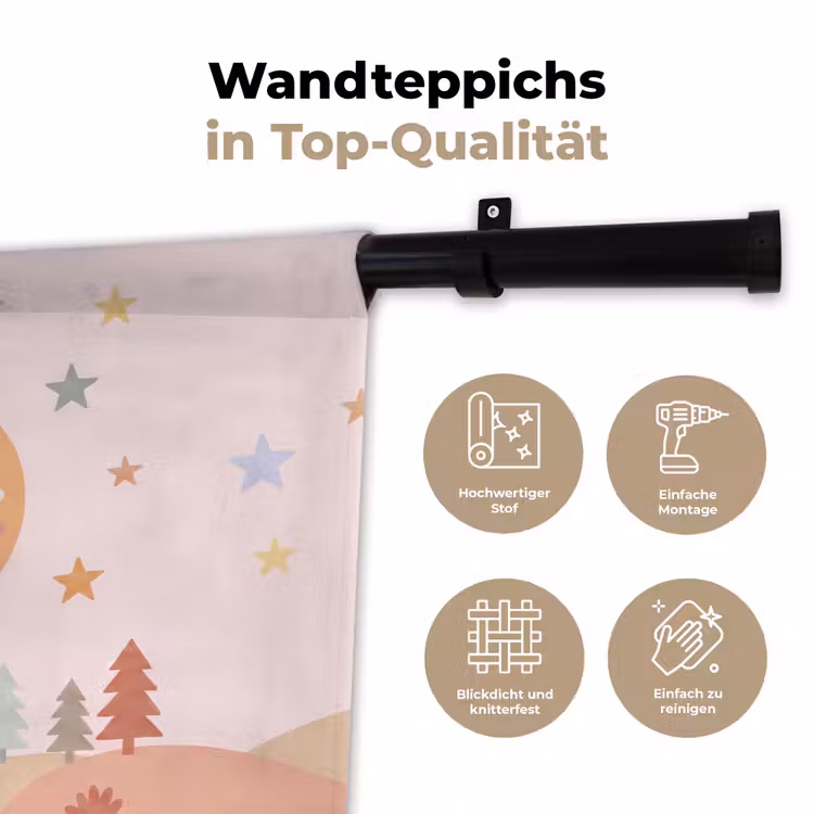 Wandteppich - Sonne – Mond – Sterne – Kinderzimmer – Pastell — 7