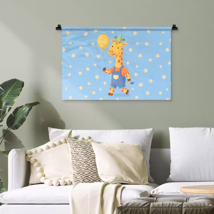 Wandteppich - Tiere – Giraffe – Luftballon – Party – Kinderzimmer — 4