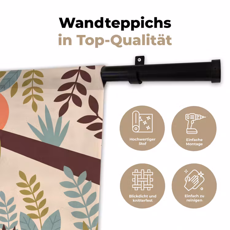 Wandteppich - Tiere – Mutter – Baby – Natur – Grün — 7