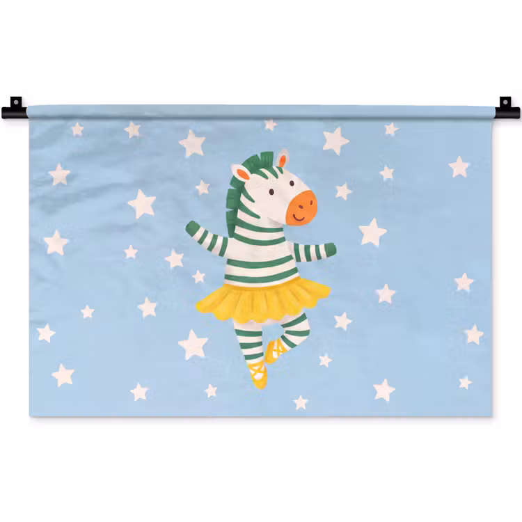 Wandteppich - Tiere – Tanz – Illustration – Kinderzimmer – Sterne — 1