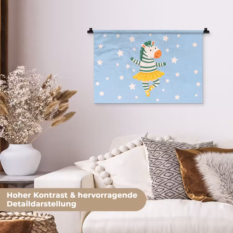 Wandteppich - Tiere – Tanz – Illustration – Kinderzimmer – Sterne — 6