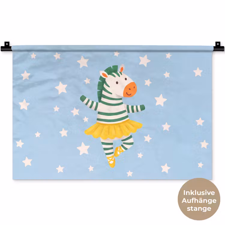 Wandteppich - Tiere – Tanz – Illustration – Kinderzimmer – Sterne — 9