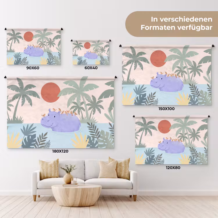 Wandteppich - Tiere – Vogel – Wasser – Natur – Illustration — 8
