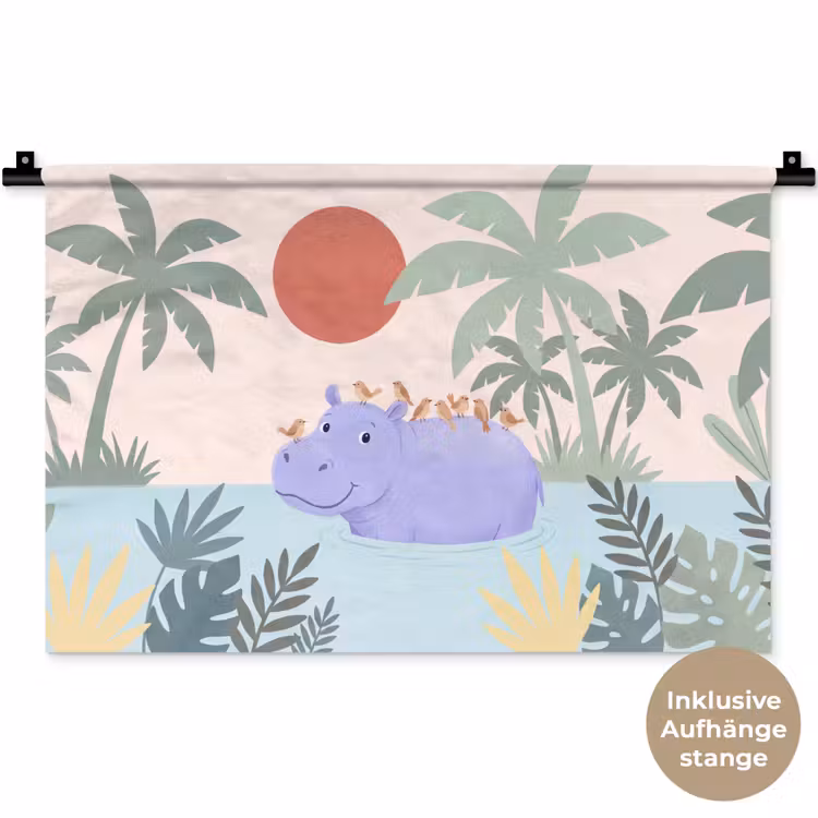 Wandteppich - Tiere – Vogel – Wasser – Natur – Illustration — 9