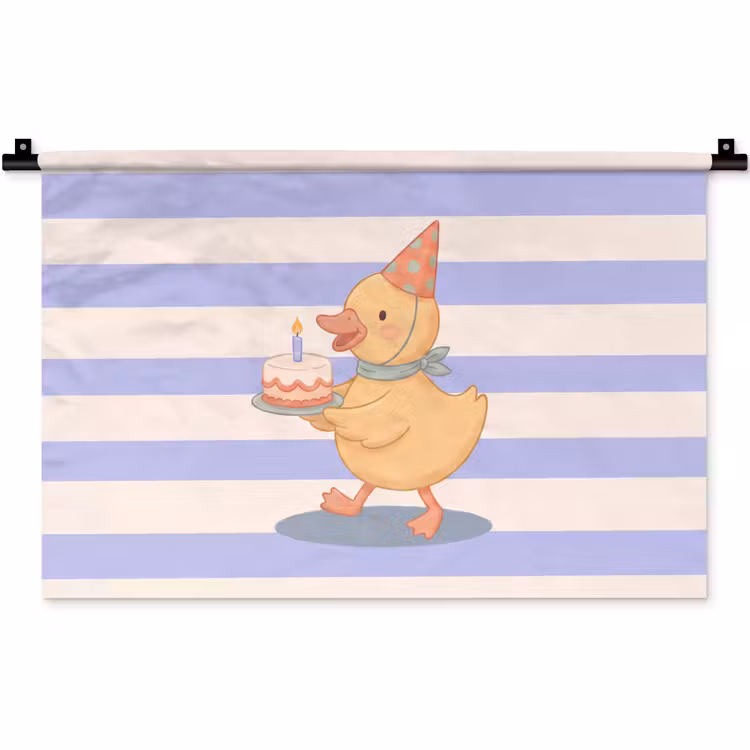 Wandteppich - Vogel – Fest – Torte – Kinder – Illustration — 1
