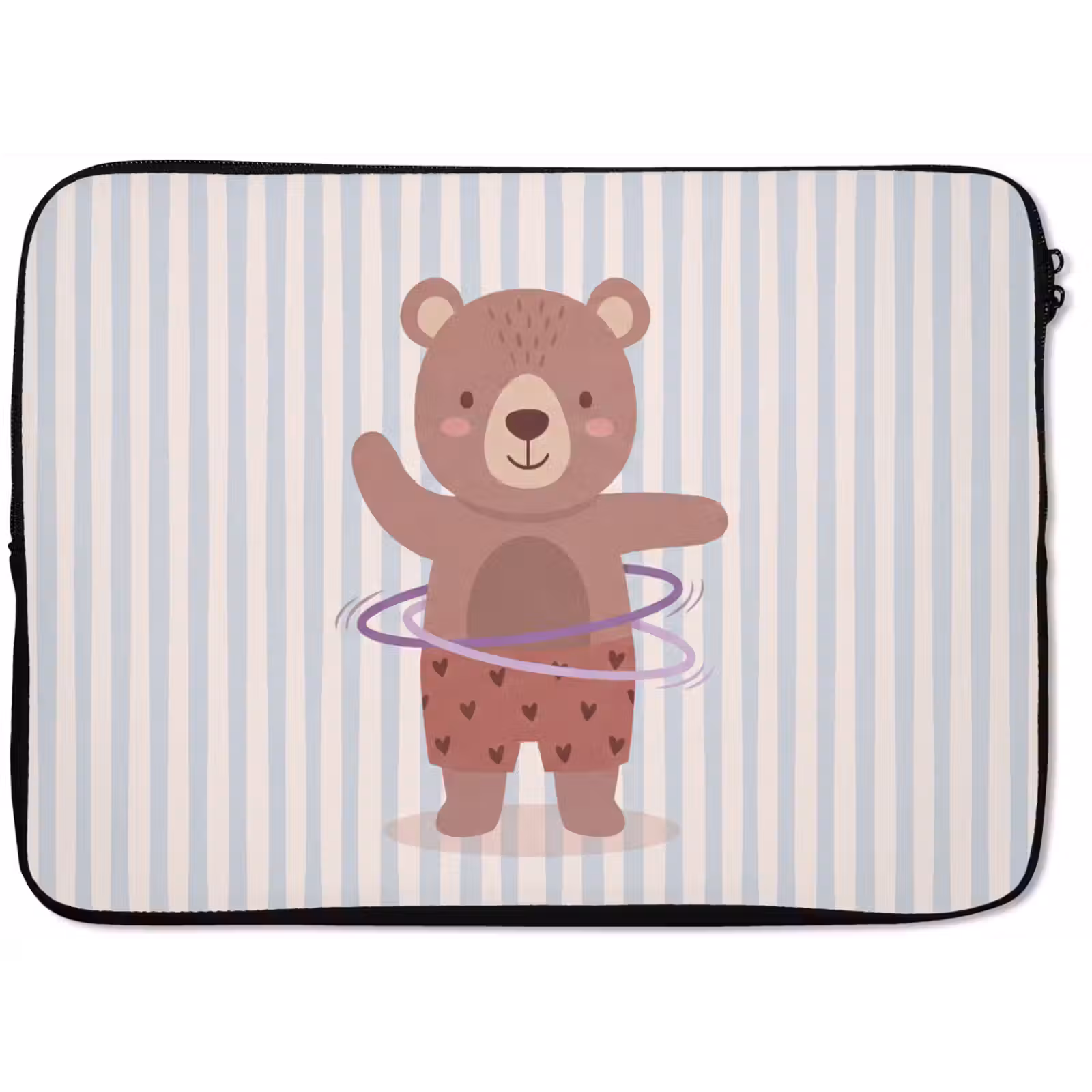 Laptop hülle - Bär – Reifen – Kinderzimmer – Illustration – Braun — 1