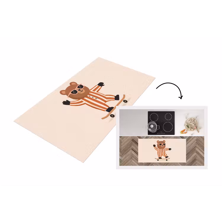 Küchenläufer - Tiere – Skateboard – Spiel – Zeichentrick – Rosa — 1
