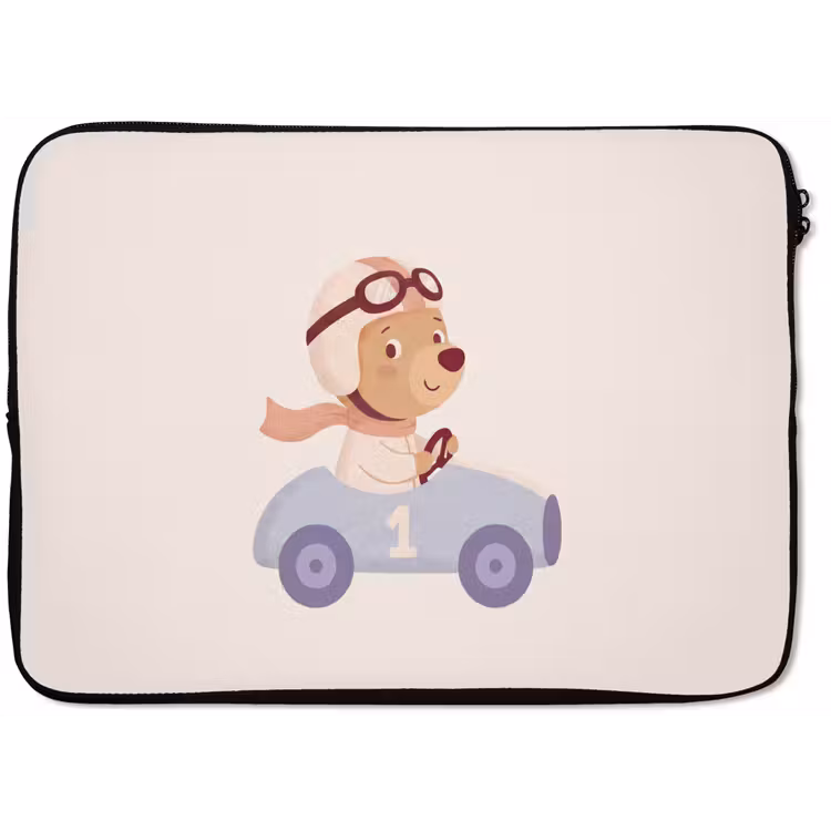 Laptop hülle - Bär – Auto – Kinderzimmer – Cartoon – Verspielt — 1