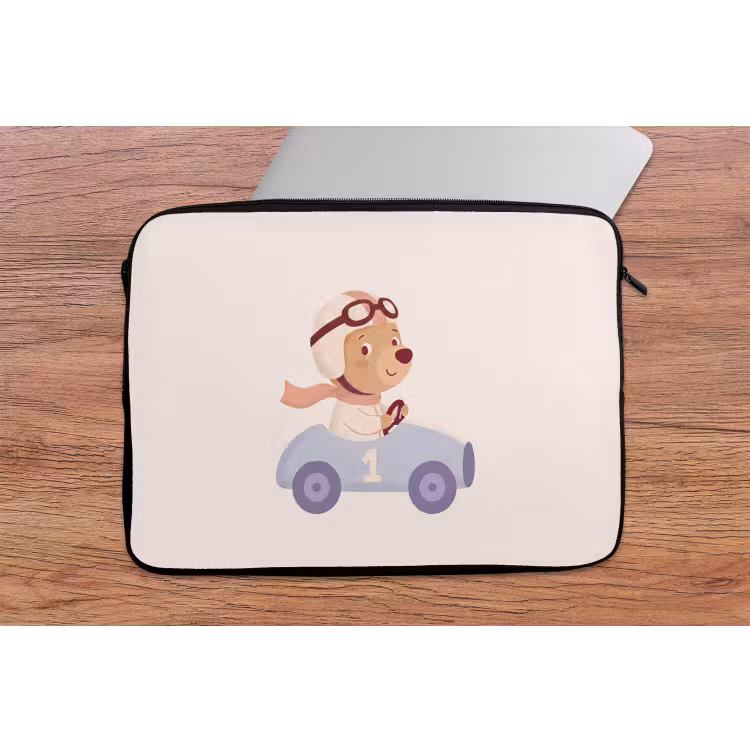 Laptop hülle - Bär – Auto – Kinderzimmer – Cartoon – Verspielt — 2