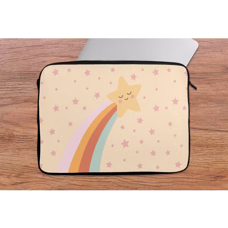 Laptop hülle - Stern – Regenbogen – Nacht – Illustration – Pastell — 2