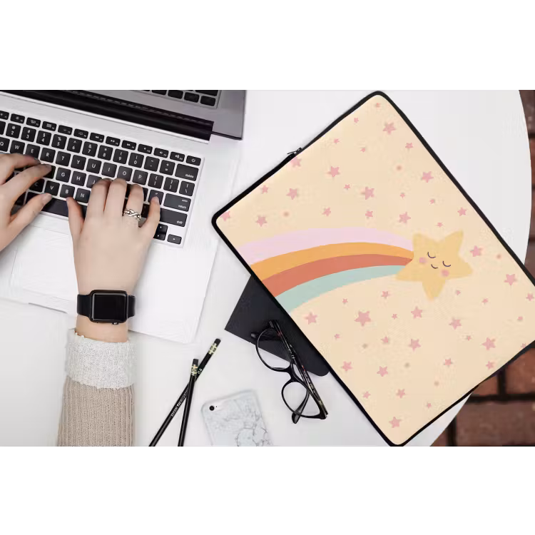 Laptop hülle - Stern – Regenbogen – Nacht – Illustration – Pastell — 3
