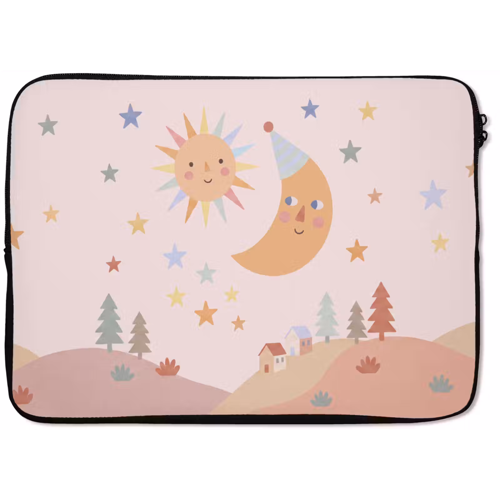 Laptop hülle - Sonne – Mond – Sterne – Kinderzimmer – Pastell — 1