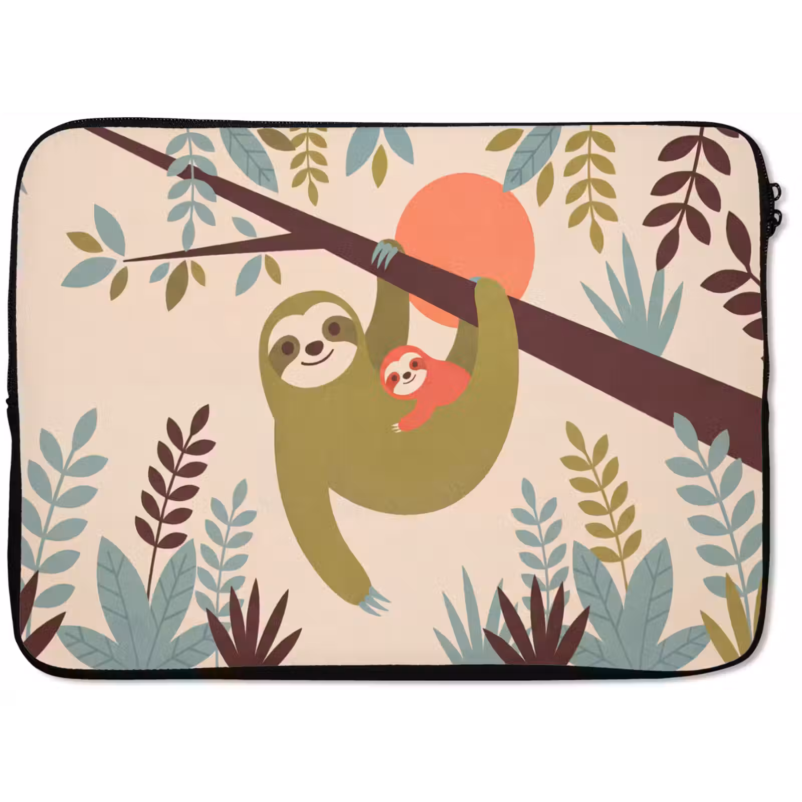 Laptop hülle - Tiere – Mutter – Baby – Natur – Grün — 1