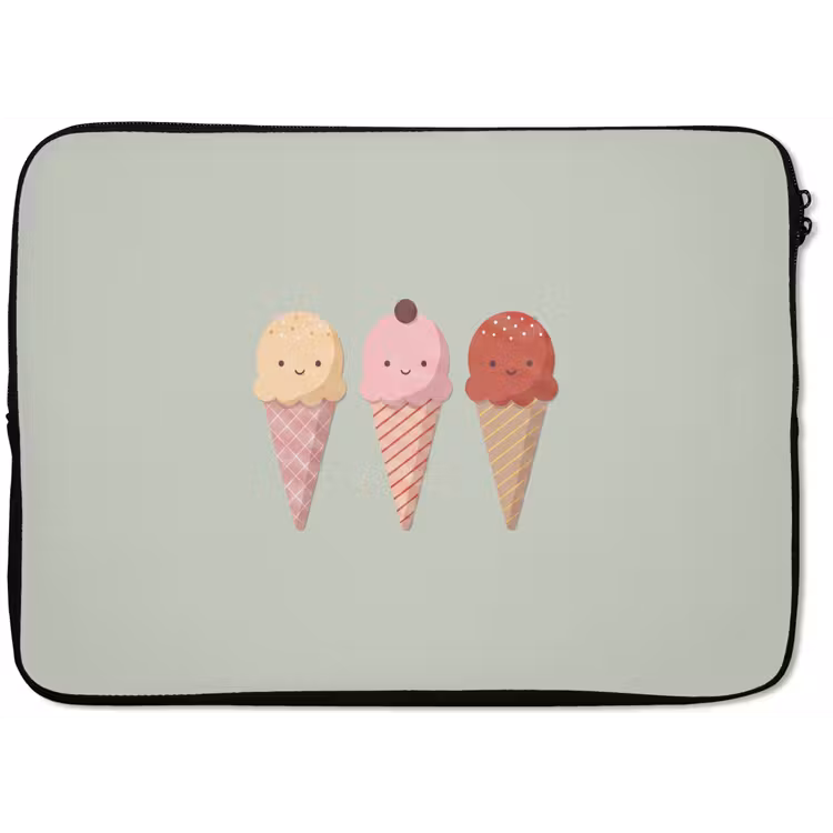 Laptop hülle - Eis – Eistüten – Essen – Illustration – Fröhlich — 1