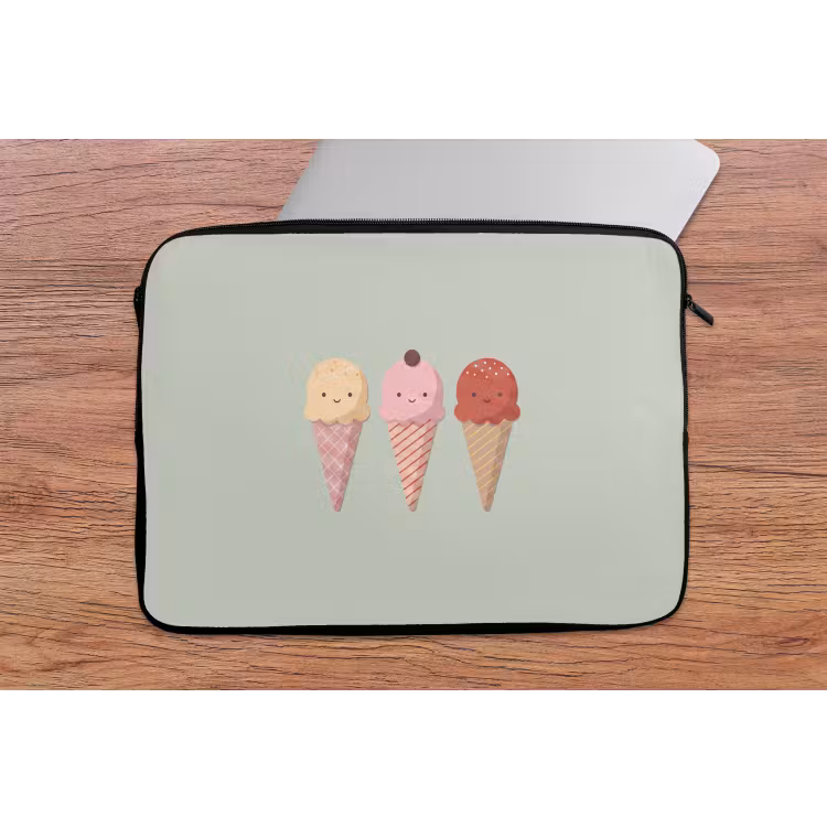 Laptop hülle - Eis – Eistüten – Essen – Illustration – Fröhlich — 2