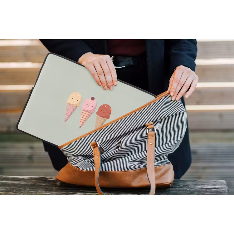 Laptop hülle - Eis – Eistüten – Essen – Illustration – Fröhlich — 4