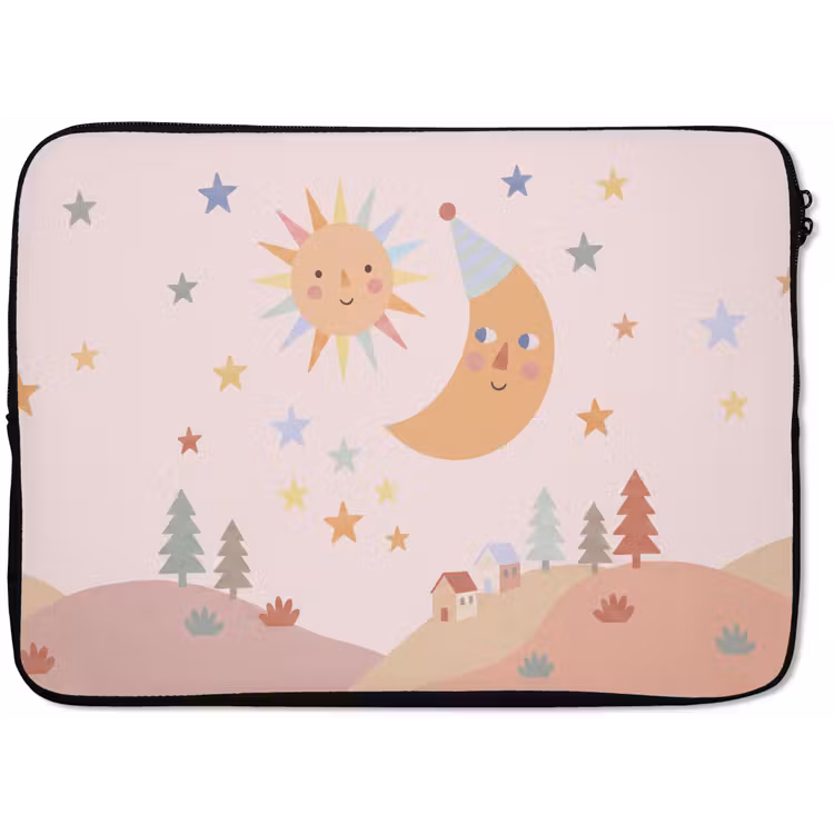 Laptop hülle - Sonne – Mond – Sterne – Kinderzimmer – Pastell — 1