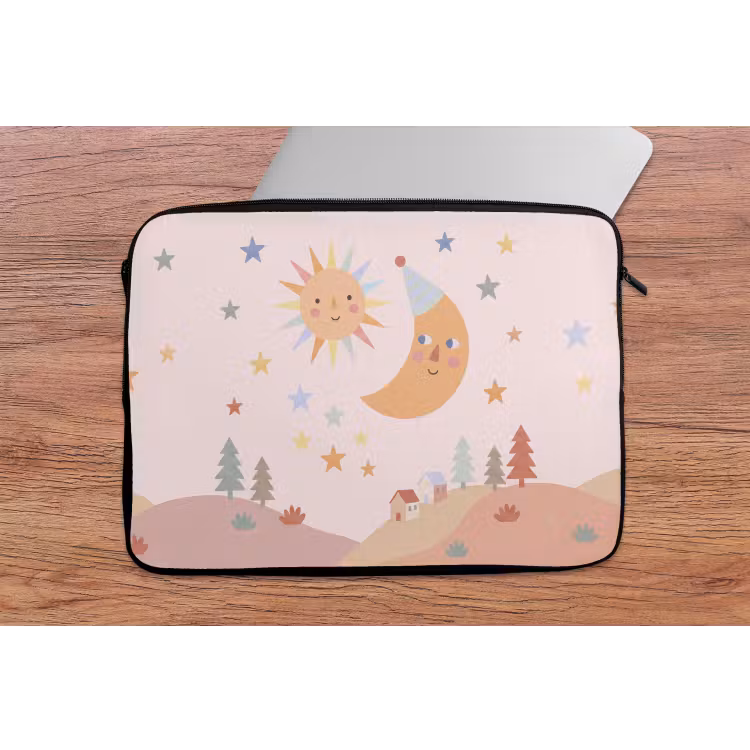 Laptop hülle - Sonne – Mond – Sterne – Kinderzimmer – Pastell — 2