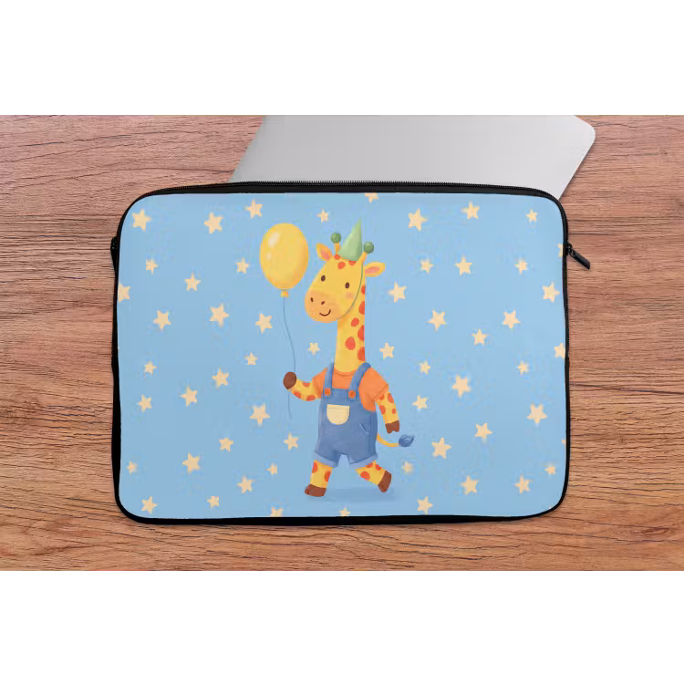 Laptop hülle - Tiere – Giraffe – Luftballon – Party – Kinderzimmer — 2