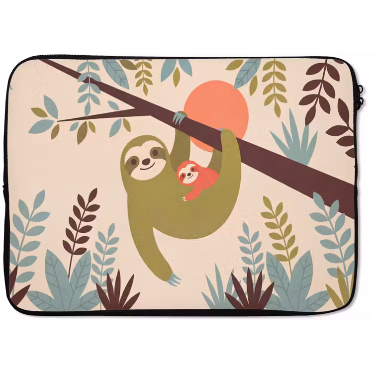 Laptop hülle - Tiere – Mutter – Baby – Natur – Grün — 1