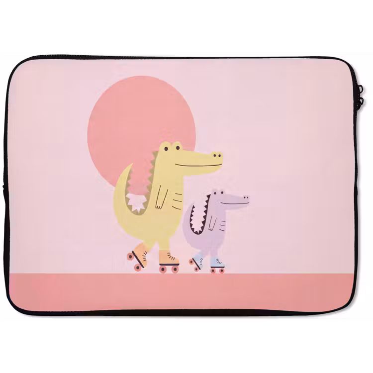Laptop hülle - Tiere – Skaten – Illustration – Verspielt – Rosa — 1