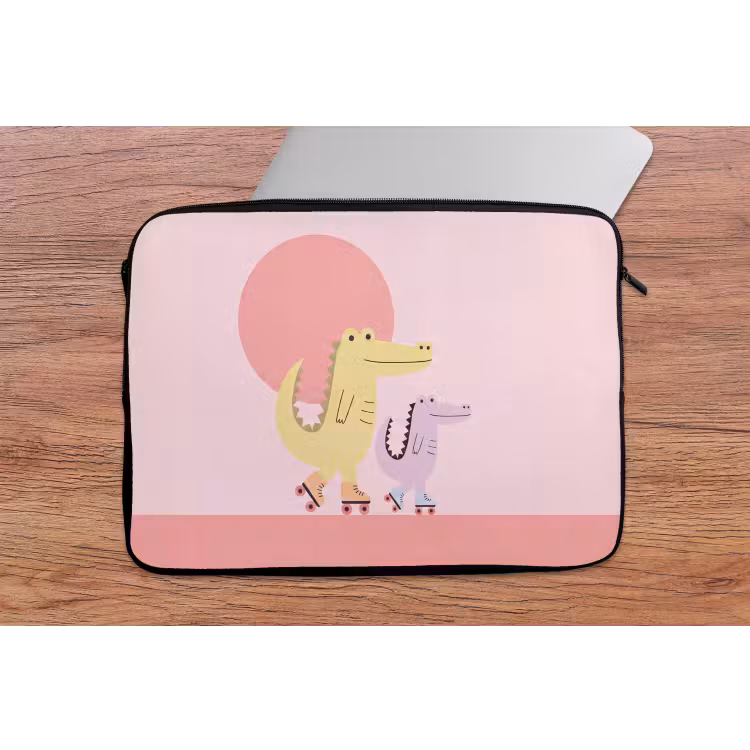 Laptop hülle - Tiere – Skaten – Illustration – Verspielt – Rosa — 2