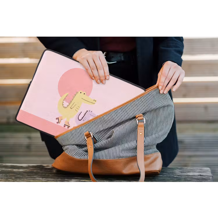 Laptop hülle - Tiere – Skaten – Illustration – Verspielt – Rosa — 4
