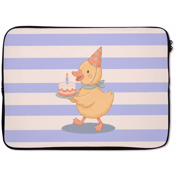 Laptop hülle - Vogel – Fest – Torte – Kinder – Illustration — 1