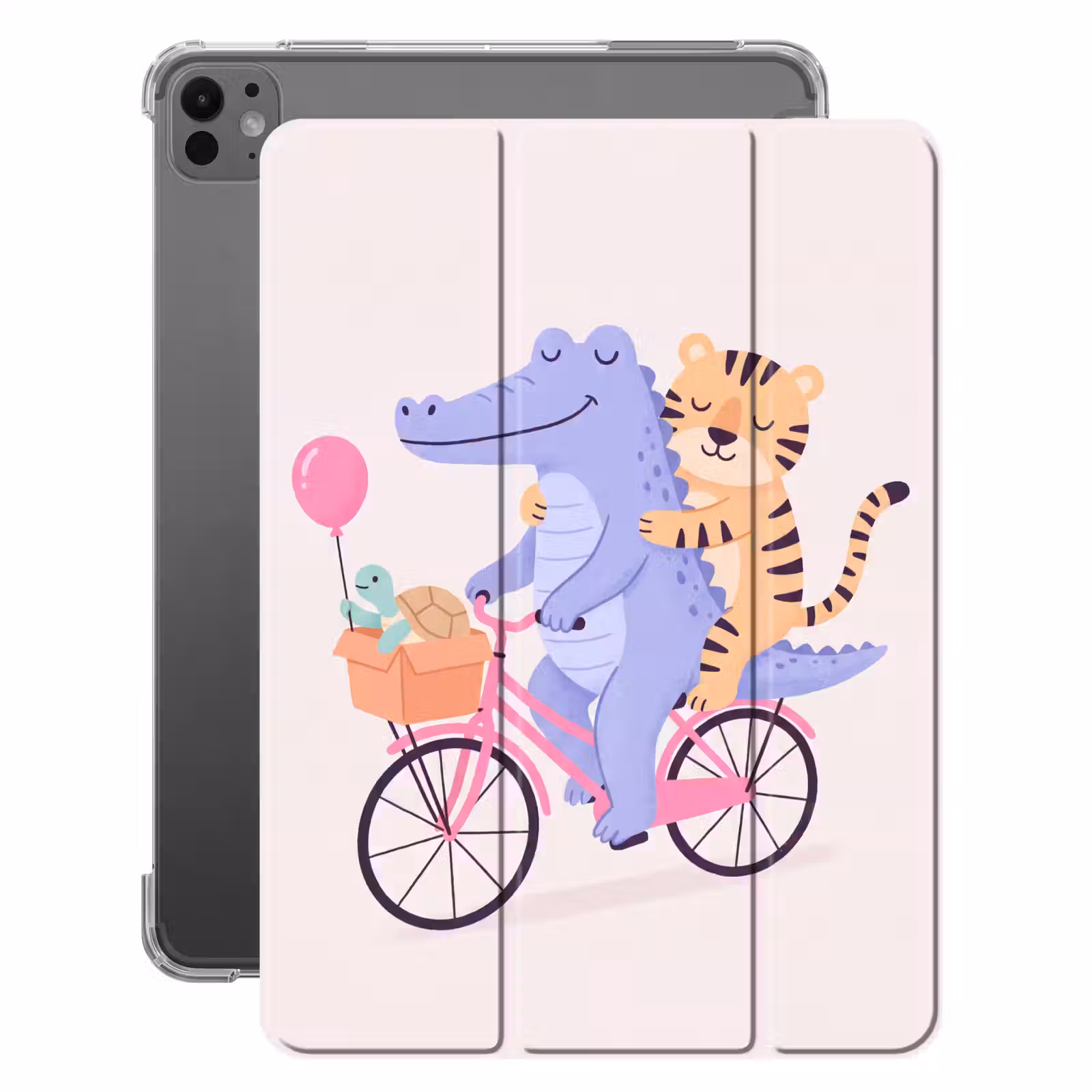 Tiere – Fahrrad – Freundschaft – Illustration – Rosa — 1