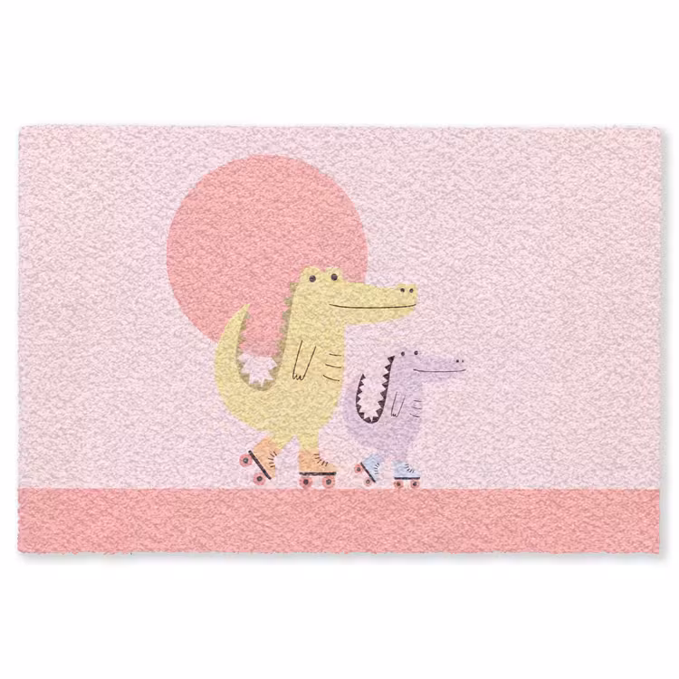 Teppich - Tiere – Skaten – Illustration – Verspielt – Rosa — 1