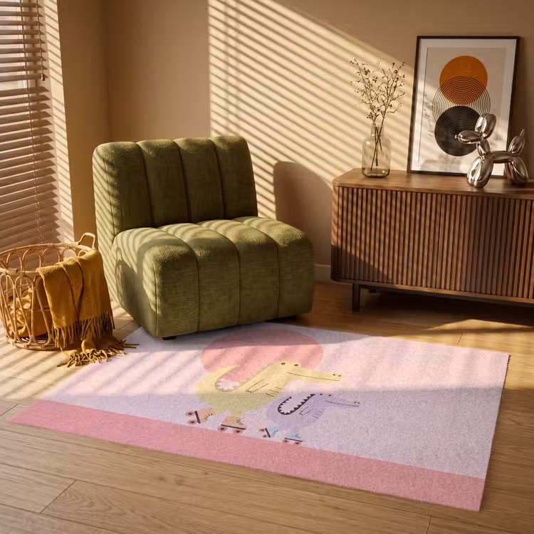 Teppich - Tiere – Skaten – Illustration – Verspielt – Rosa — 2