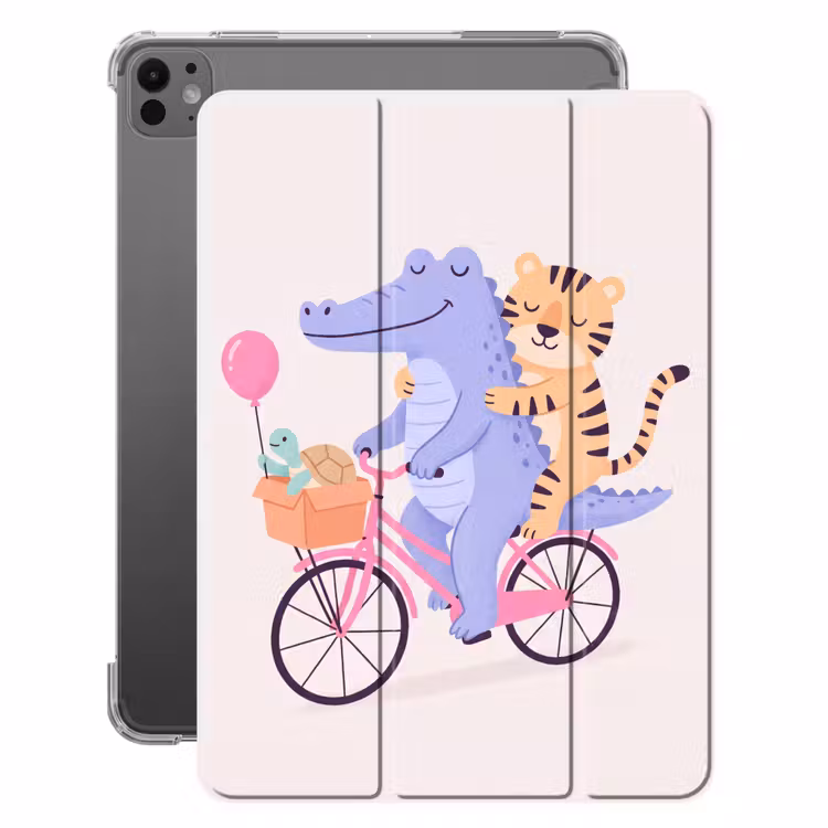 Tiere – Fahrrad – Freundschaft – Illustration – Rosa — 1