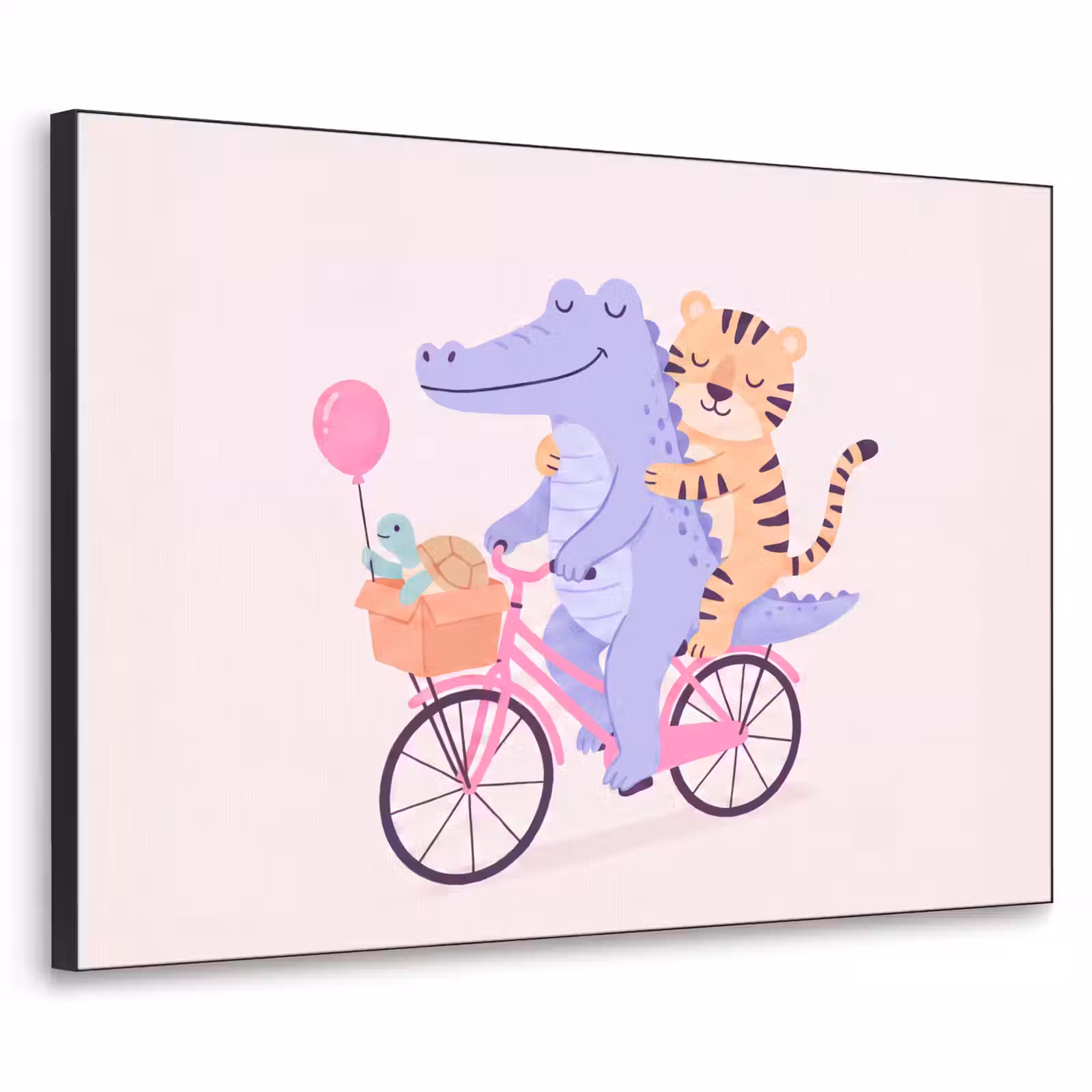 Art Frame - Tiere – Fahrrad – Freundschaft – Illustration – Rosa — 1