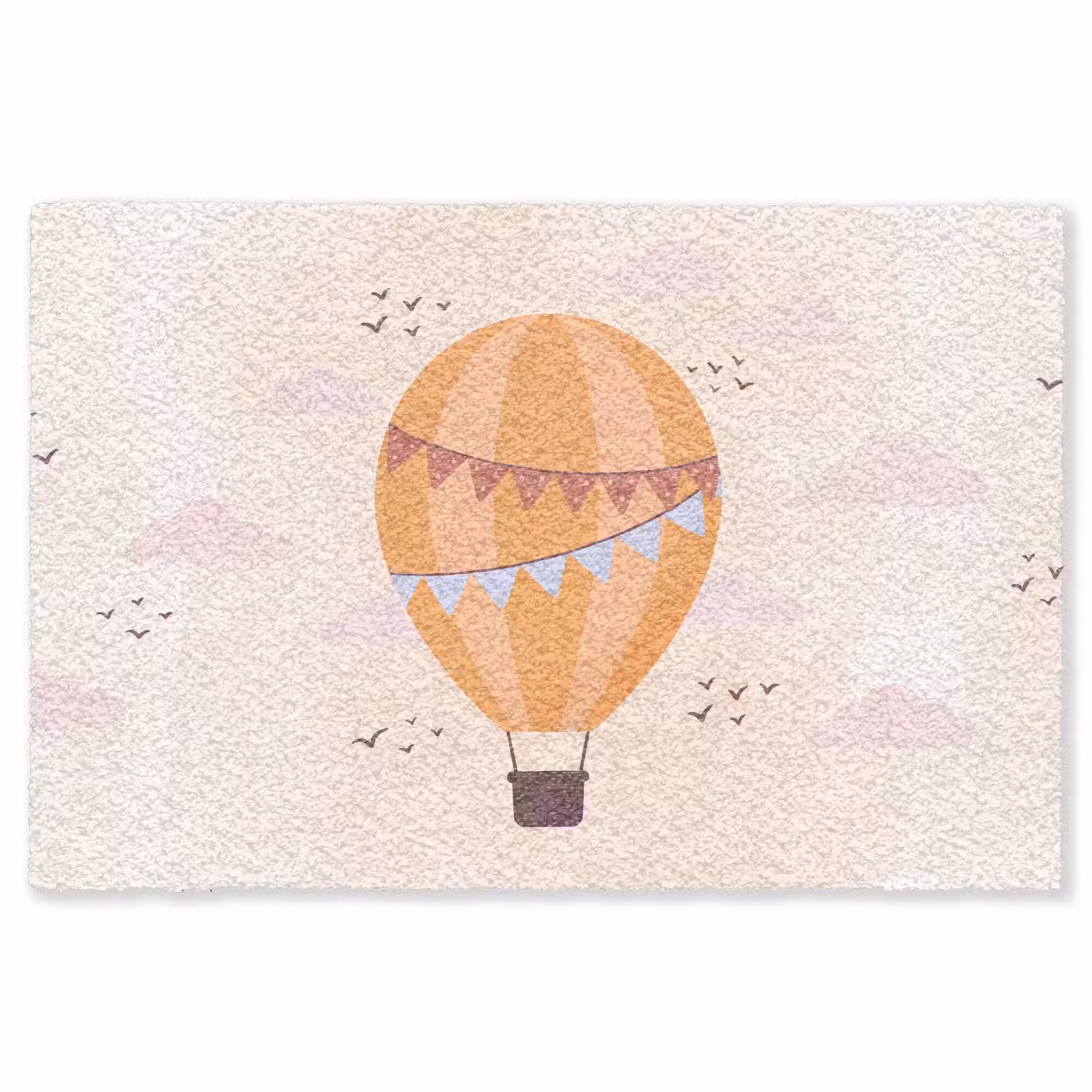 Teppich - Heißluftballon – Girlanden – Abenteuer – Illustration – Orange — 1