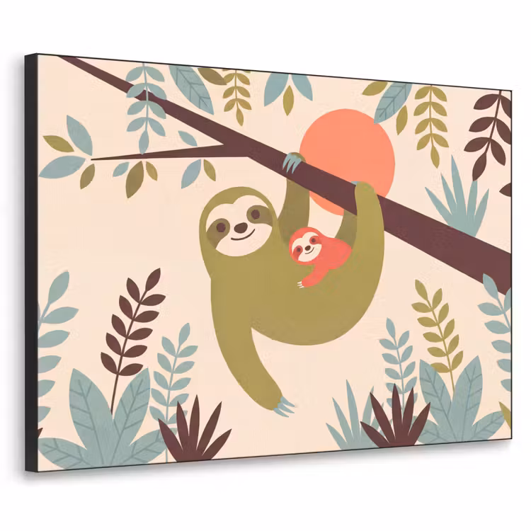 Art Frame - Tiere – Mutter – Baby – Natur – Grün — 1