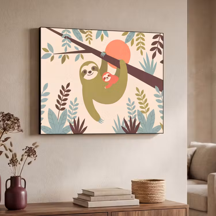 Art Frame - Tiere – Mutter – Baby – Natur – Grün — 3