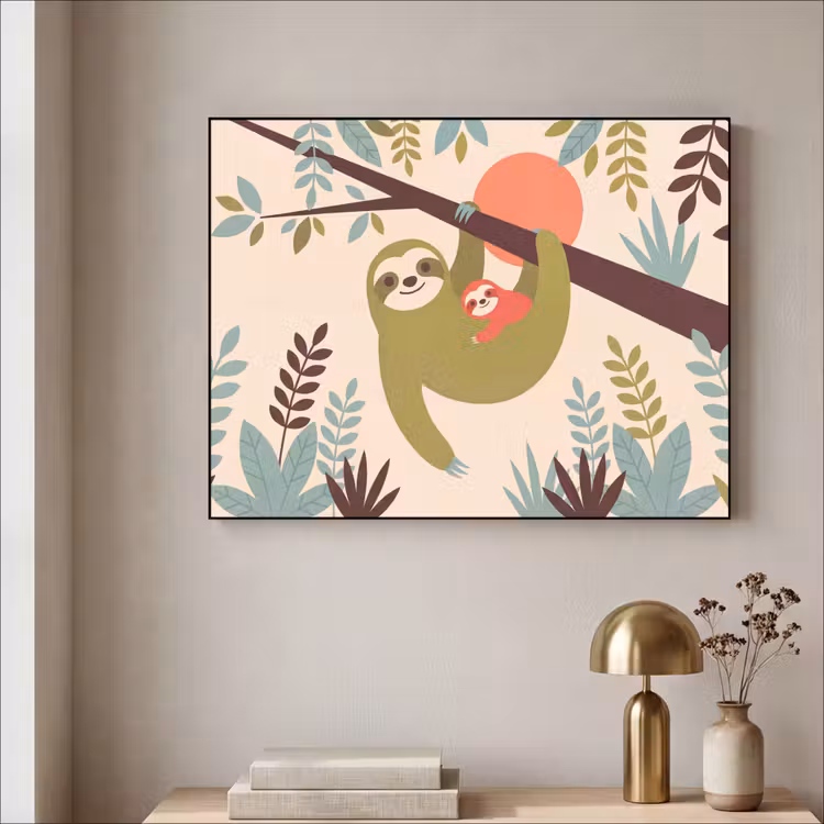Art Frame - Tiere – Mutter – Baby – Natur – Grün — 4